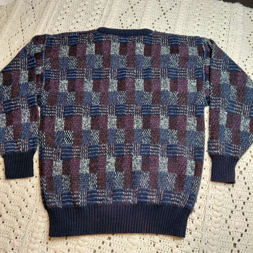 Method Sweater‎ Mens XL Multicolor Geometric Bill Cosby Grandpa Knit Pullover